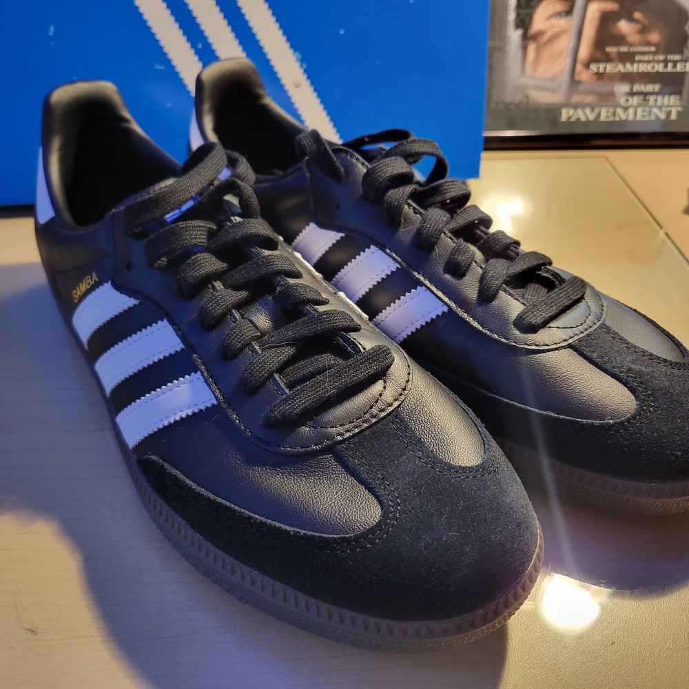Adidas Samba Black with White Stripes